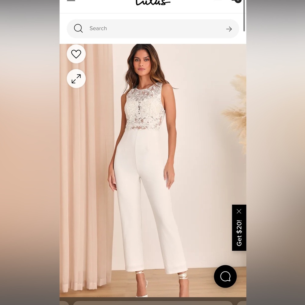 Lulus Alluring Amour White Embroidered Lace Straight-Leg Jumpsuit